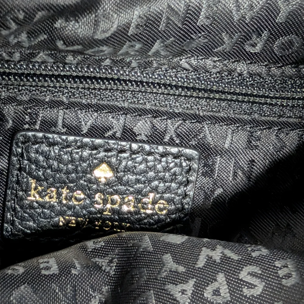 Kate Spade ♠️ Black Leather Drawstring Backpack